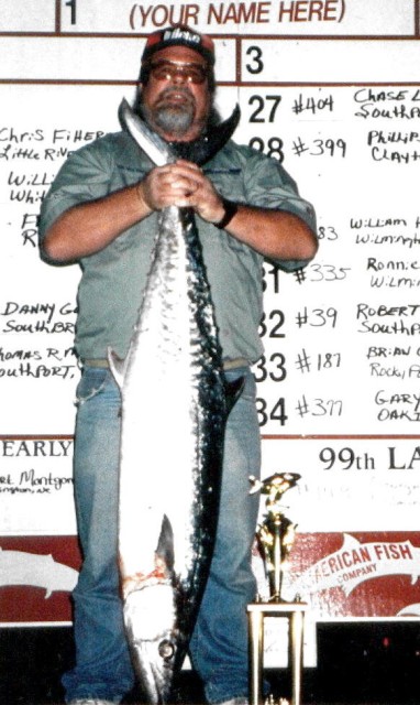 Capt Jerry with a 44 pound, 3rd place, king caught during the US Open King Mackerel Tournament.