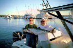 (L-R) Bob Black and Capt. Jerry with their 34 pound, 10th Place king, at the 2003 USAA Championship.