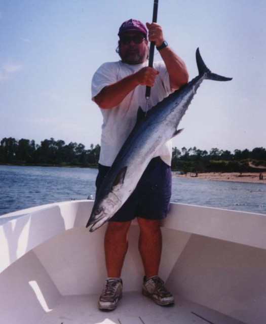 Jerry with a 30-pounder on the gaff