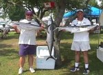(L-R) Capt. Jerry and Kipp Burnette with the 2nd, 3rd, and 5th place kings from the 2000 Long Bay Artificial Reef Association Challenge.